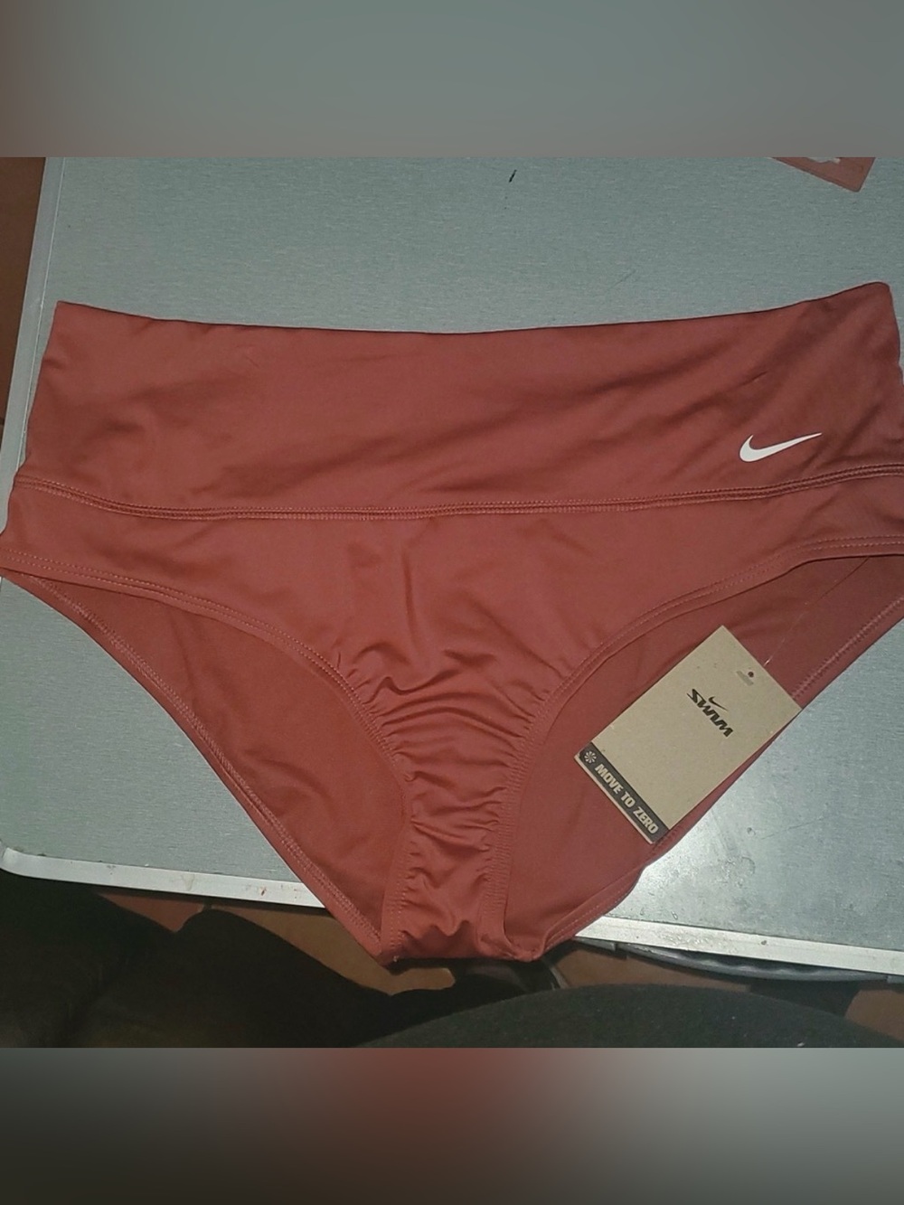 Nike® Essential High Waist Bikini Bottoms Burnt Orange